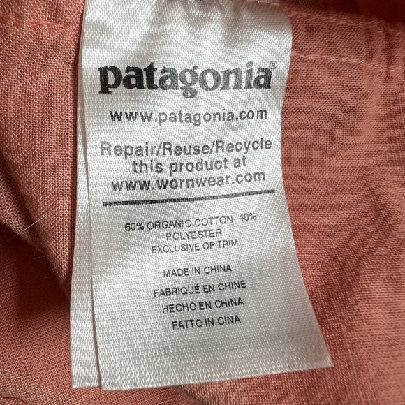 Patagonia Mens M Orange Striped Organic Cotton Short Sleeve Button Sown Shirt - Picture 5 of 6